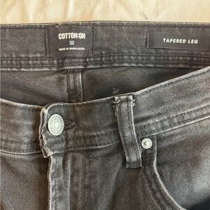 Cotton On Men's Charcoal Tapered Jeans